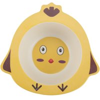 Prato Decorado para Bebê Fibra de Bambu Amarelo