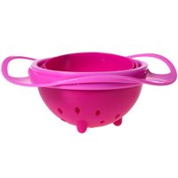 Tigela Giratória para Bebê 200ml 17x7cm Rosa