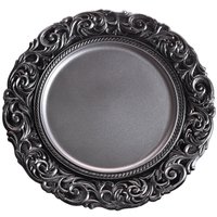 Sousplat 33cm  Decorativo Tessi Arabesc Silver