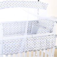 Kit Berço Baby 8 Peças Malha 100% Algodão Antialérgico Soninho Cinza