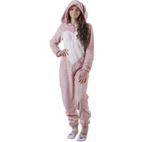 Pijama Macacão Plush Adulto com Capuz Coelhinho - GG