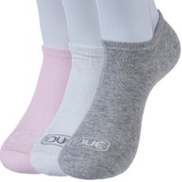 Jogo 3 Pares de Meia Invisível Feminina Due Plus Branco/Rosa/Cinza - 34/38