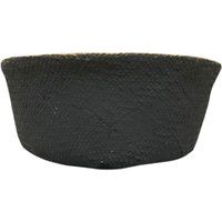 Cesta com Alça Decorativo em Palha 32cm Preto