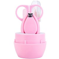 Kit Cuidado com as Unhas 4 Peças com Estojo para Bebês Rosa