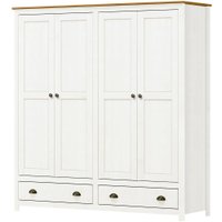Guarda Roupa 4P 2G Madeira Maciça 176 cm 9105 Branco Freijo Milani Store