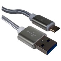 Cabo USB/Micro UBS X-Cell, Nylon, Prata - XC-CD-15