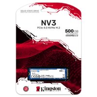 SSD 500GB Kingston NV3, M.2 2280, NVMe PCIe 4.0 x4, Leitura 5000MB/s, Gravação 3000MB/s - SNV3S/500G