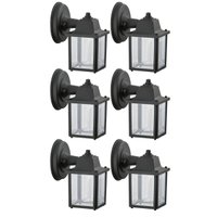 Jogo 6 Arandelas Clássicas Vintage Retro Grega Preta Luminária E27 Bivolt Jardim Muro Dital
