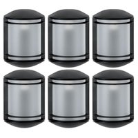 Kit 6 Arandelas Externas Elegance Pretas Bivolt Luminárias de Parede Jardim Hall de Entrada Dital