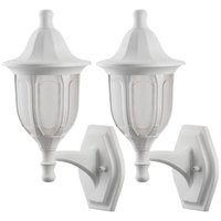 2 Arandelas Externas Modenas Brancas de Parede Clássicas 38cm Casas Jardim Dital