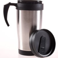 Caneca para Viagem Térmica com Tampa 400ml Preto/Inox