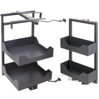 Coluna Deslizante Baixa 4 Bandejas 83cm Cinza Ajustáveis Organizador Cozinha Masutti