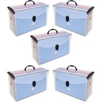 Kit Com 5 Maletas de Documentos 10 Pastas Suspensas Dello Organizadora Coloridas