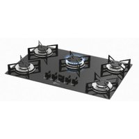 Cooktop a Gás Fischer 5 Bocas com Mesa de Vidro Preto - Bivolt