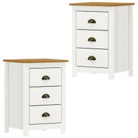 Kit 02 Mesas De Cabeceira Madeira Maciça 46 cm 9130 Branco Freijo Milani Store