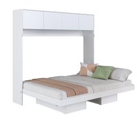 Cama Casal Articulável Horizontal com portas 140 Hanover Branco