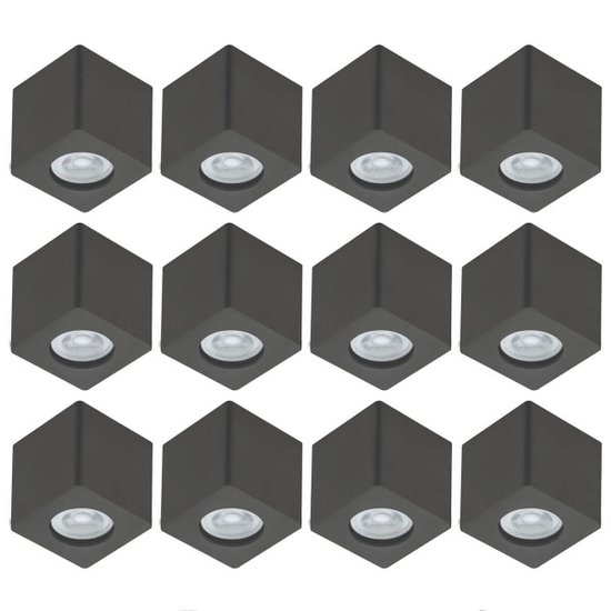 Conjunto 12 Spots de Sobrepor Zoom Luminária de Teto Preto Bivolt Dital Sala Cozinha Escritório