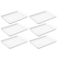 Kit 6 Bandejas Plásticas Brancas 32x23cm Coza Servir Hamburguer Restaurantes Uno