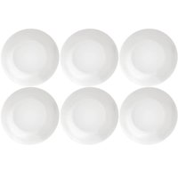 6 Pratos Fundos de Risoto Porcelana Branca 21cm Tramontina Leonora