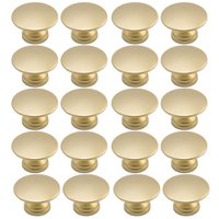 Kit 20 Puxadores Móveis Botão Ponto Dourado 3x2cm Redondo Zamac Tucson Torralba
