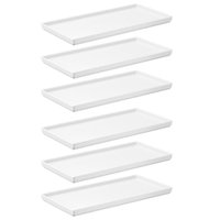 Kit 6 Pratos 27x13cm Brancos Bandejas Decorativas Uno Coza Plásticas Servir Petiscos