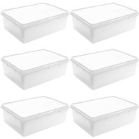 Kit de 6 Caixas Organizadoras 6,5L Herméticas Plasvale Cestos Empilháveis Alimentos