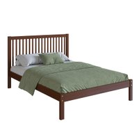 Cama de Casal Lucy de Madeira Maciça com Lastro - WALNUT