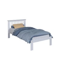 Cama de Solteiro Júlia de Madeira Maciça com Lastro - Branco