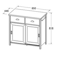Balcao Aparador Buffet 2 Portas 85 cm BA145 Preto Dtall