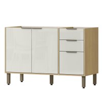 Balcao Pia Sem Tampo 120 cm GLOR BGL02 Castanho Off White MXM