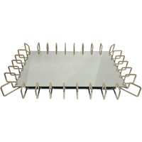 Bandeja Espelhada Dourada Retangular Decorativa para Lavabo