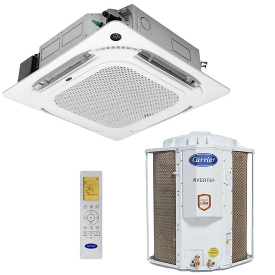 Ar Condicionado Split Cassete Carrier 4 Vias 24000 BTUS Quente e Frio Inverter 220V Monofásico 38TVQD24515MC