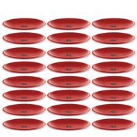 Kit 24 Pratos Plásticos 26cm Rasos Redondos Vermelhos UZ Ref