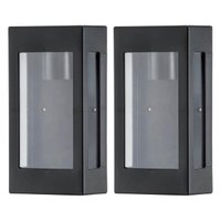 Kit 2 Arandelas Externas Prime Pretas Luminárias de Parede B