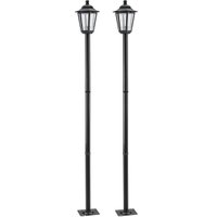 Kit 2 Postes para Jardim Preto 1,71cm Bivolt Externo Alumíni