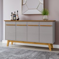 Balcão Buffet Opala 4 Portas Naturalle/Off White - Móveis Bechara