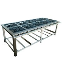 Fogão Industrial 10 Bocas Duplas Cefaz Linha Diamond Inox 304 Baixa Pressão I304 - CFZD-062