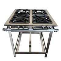 Fogão Industrial 4 Bocas Cefaz Linha Diamond Inox 304 Baixa Pressão I304-CFZD-015
