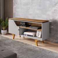 Rack para TV Até 50 Polegadas Valência 1 Porta 1 Prateleira Off White/Cinamomo - Móveis Bechara