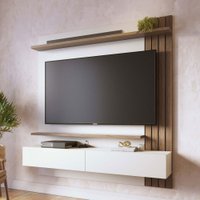 Painel para TV Até 65 Polegadas Juriti 2 Portas Ripado Amêndoa/Off White Matte - Colibri