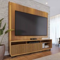 Estante para TV Até 75 Polegadas Jordao 2 Portas Ripado com Led Freijó - Colibri