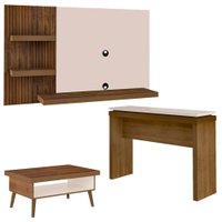 Painel TV Mesa de Centro Aparador Sala CLL43 Pinho Off White ARLY