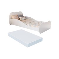 Cama de Solteiro 100% MDF com Colchão Incluso Multimóveis MP4352 Branco