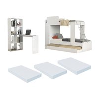 Treliche com Colchões Inclusos 1 Porta e Escrivaninha Multimóveis MP4365 Branco