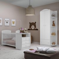 Berço Cômoda com Guarda-Roupa 2 Portas 1 Gaveta Multimóveis MP4372 Branco/Colorido