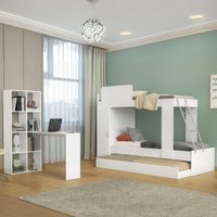 Treliche para Colchão 78x188cm com 1 Porta e Escrivaninha Multimóveis MP4364 Branco