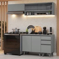 Armário de Cozinha Compacta 200cm Cinza Nice Madesa 14