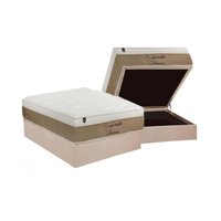 Conjunto de Box Baú Casal: Colchão Molas Luckspuma Ensacadas Comfortable Dream + Base CRC Suede Clean (138x188)