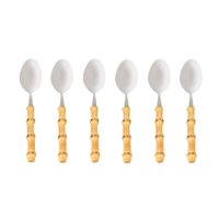 6 Colheres de Chá Bamboo Natural em Aço Inox Kenya