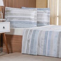 Jogo de Cama King 3 Pçs 200 Fios 100% Algodão 193x203x40cm Ligne